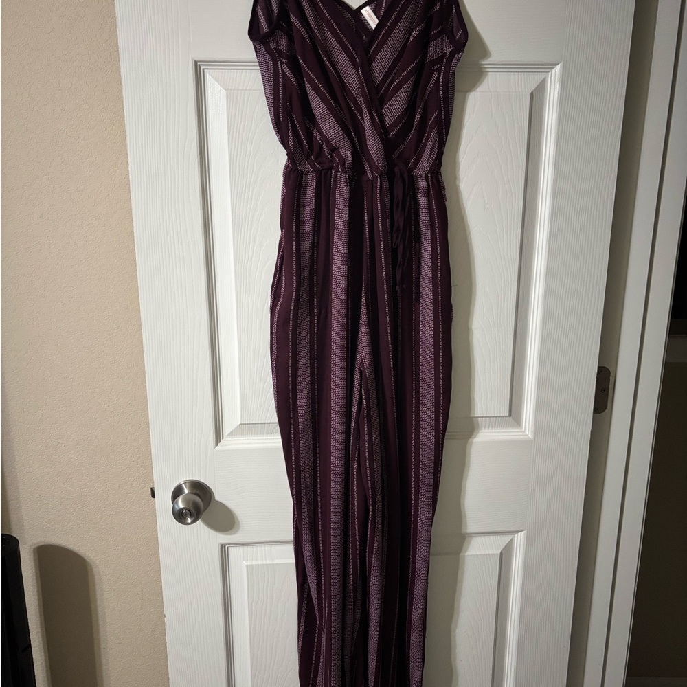 Xhilaration Maroon Patterned Jumpsuit